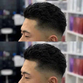 ショート カラー パーマ メンズ 泰成/メンズ特化/ フェード/ツイスパのヘアスタイル