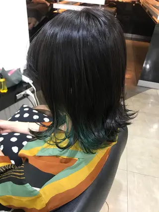 ミディアム カラー ヘアアレンジ 烏山 達也のヘアスタイル