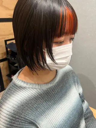 ミディアム カラー パーマ ヘアアレンジ メンズ キッズ ネイル マツエク・マツパ アイブロウ 久木原 ゆりのヘアスタイル