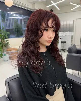 セミロング カラー パーマ 【表参道】Ruri デジタルパーマのヘアスタイル
