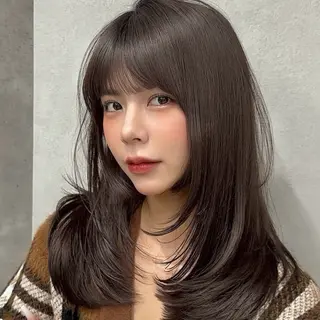 セミロング カラー ヘアアレンジ ⭐️銀座/ショート/ 艶カラー/りょうがのヘアスタイル