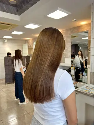 セミロング 縮毛矯正✖髪質改善 仁木伸明のヘアスタイル