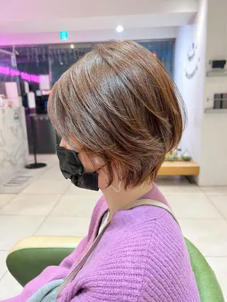 ショート まとまる美髪矯正 ×レイヤーカットのヘアスタイル