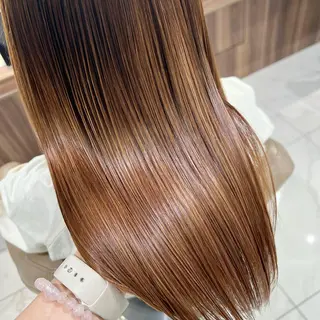 ロング 三箇島陽香/髪質改善 クロスパーマ縮毛矯正のヘアスタイル