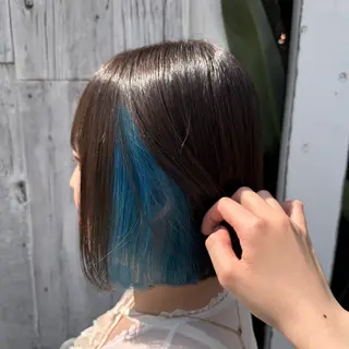 カラー 透明感/低ダメージ インナー🩵角田紗雪のヘアスタイル