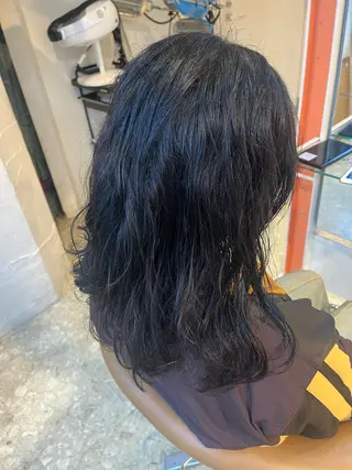 セミロング パーマ うしだ かおるのヘアスタイル