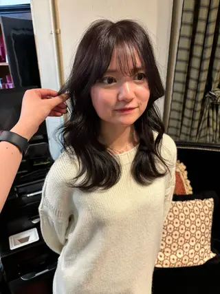 セミロング カラー ブリーチ/エクステ はしもと そな🫧のヘアスタイル