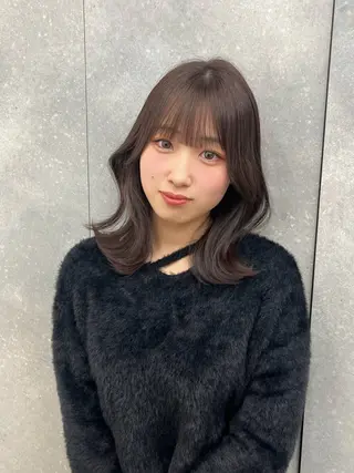 ミディアム のあ/カットモデル/ 縮毛矯正モデルのヘアスタイル