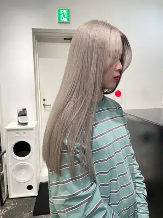 ロング カラー パーマ ヘアアレンジ 艶ハイトーン/ヘア アレンジAYAKAのヘアスタイル