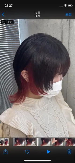 ミディアム カラー インナーカラー 推し ブリーチ  髪質改善のヘアスタイル