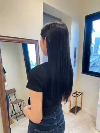 ロング カラー 垢抜け小顔レイヤー オリーブ/スミレのヘアスタイル