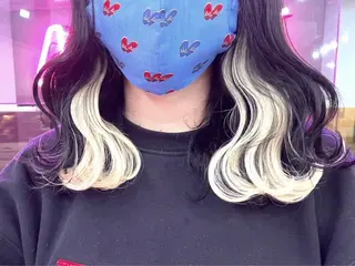 セミロング カラー ヘアアレンジ ハイトーン/透明感 髪質改善/rinaのヘアスタイル