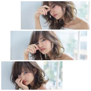 ミディアム カラー パーマ 似合わせhair🔸 アサダ　タカコ🔸のヘアスタイル