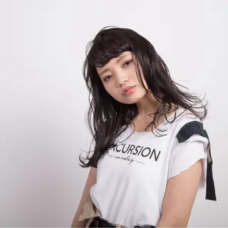 セミロング カラー 池田 真由美のヘアスタイル