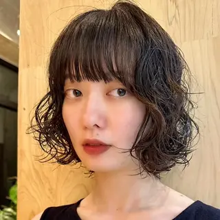 ショート パーマ ボブ/レイヤー/ニュ アンスパーマ/小夏のヘアスタイル