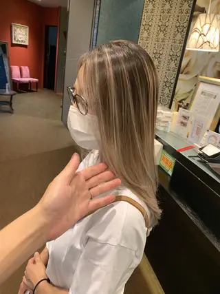セミロング カラー EARTH石巻店 尾形  裕のヘアスタイル