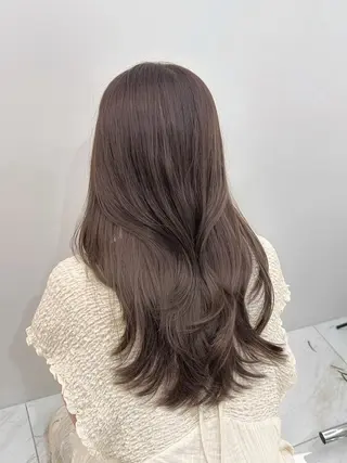 カラー 韓国風レイヤーカラー ライムのヘアスタイル
