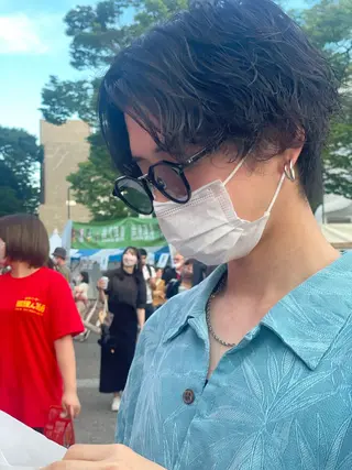 ミディアム パーマ メンズ 【メンズ特化】 鈴汰郎/毛流れパーマのヘアスタイル