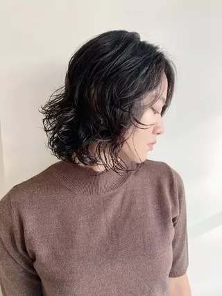 ミディアム パーマ 川間 将彦のヘアスタイル