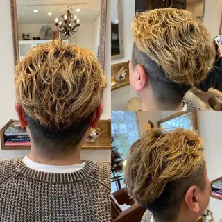 ショート カラー パーマ メンズ 佐藤 俊夫のヘアスタイル