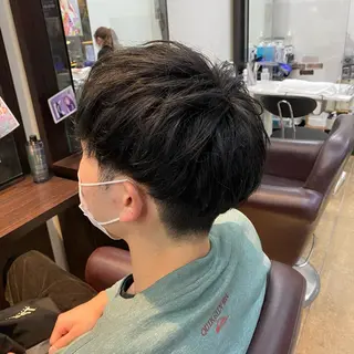 ショート カラー メンズ 酸スト/フェザー パーマ/三谷海斗のヘアスタイル