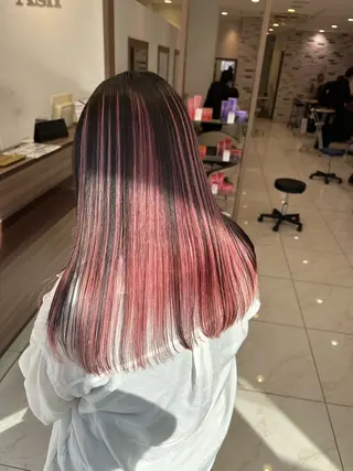 セミロング カラー 【複雑履歴ブリーチ】 中村　玲仁のヘアスタイル