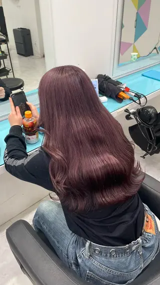 ロング カラー 中韓レイヤー/ ブラウン🤎はやとのヘアスタイル