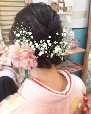 セミロング ヘアアレンジ 早朝✨ヘアセット 着付け/清水玲歌のヘアスタイル