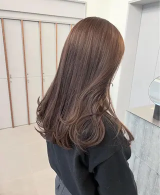 ロング カラー レイヤーカット🍏 オリーブ/ののかのヘアスタイル