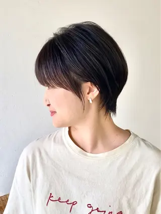 ショート カラー パーマ 当日予約🆗ショート /ハイライト/松本のヘアスタイル