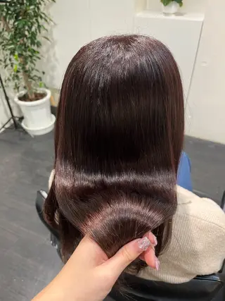 セミロング カラー 細田 碧のヘアスタイル