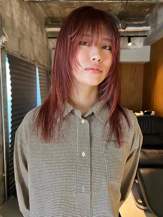 ミディアム タナカ レイのヘアスタイル