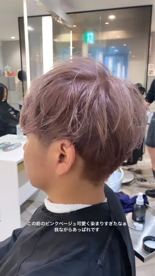 カラー メンズ Lond luce心斎橋【ロンドルーチェ】所属・Ruriブリーチ 酸性ストレートのヘアスタイル