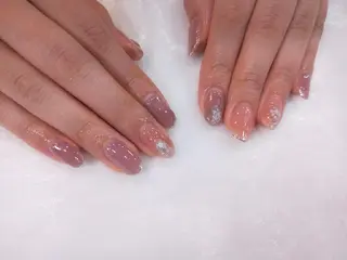 ネイル はばすみれ🎀ﾈｲﾙ 光ﾌｪｲｼｬﾙ ﾍｱのネイルデザイン