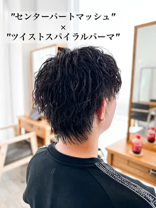 パーマ メンズ ブリーチカラー🔥 パーマ【佐々木凌平】のヘアスタイル