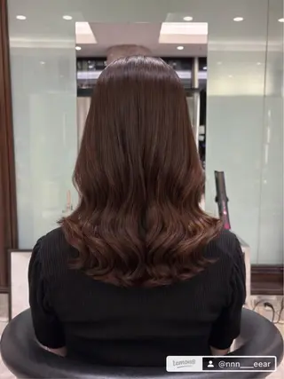 セミロング パーマ 韓国っぽ透け感カラー マンツーマン🫧なおのヘアスタイル
