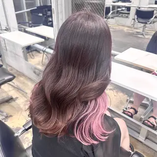 セミロング カラー ヘアアレンジ 🎀モテ暖色× エクステ🎀あかりのヘアスタイル