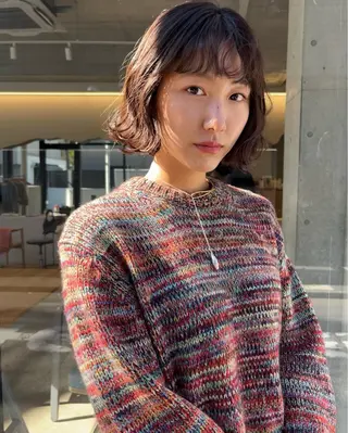 ショート カラー パーマ レイヤーカット/ 酸性ストレート梅田のヘアスタイル