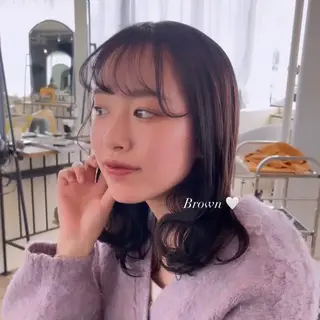セミロング カラー Aoi 🎀 Ly hairのヘアスタイル