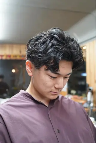 パーマ メンズ 関 晃哉のヘアスタイル