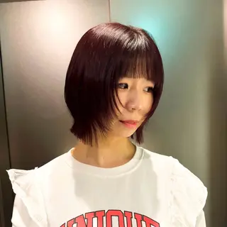 ショート カラー 透明感/血色カラー/ 似合せレイヤー/ゆいのヘアスタイル