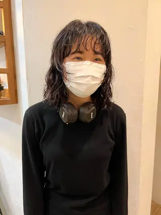 ミディアム パーマ ショート& パーマ　坂本のヘアスタイル