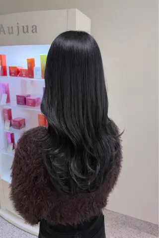 ロング カラー パーマ ヘアアレンジ メンズ 透明感カラー／ 新潟万代/池野里衣のヘアスタイル