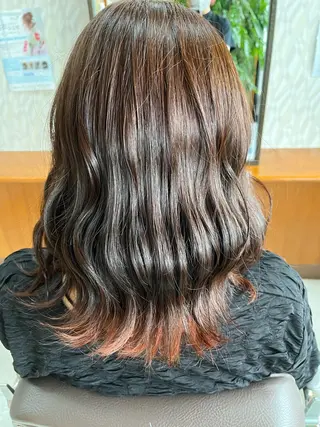 セミロング カラー 熊谷 はつなのヘアスタイル