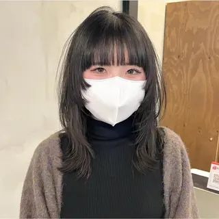 ミディアム カラー パーマ ヘアアレンジ メンズ キッズ ネイル マツエク・マツパ アイブロウ 前川 朋香のヘアスタイル