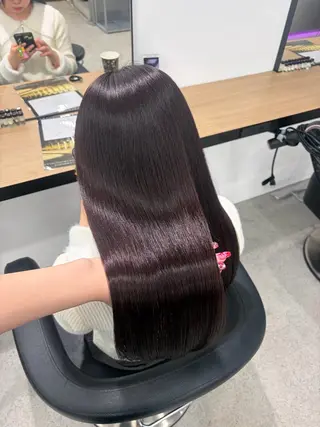 ロング カラー 💗愛され暖色💗 ピンク/レッド💗のヘアスタイル