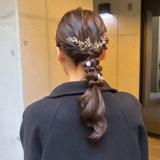 セミロング ヘアアレンジ 〖❁ちひろ| LEONID❁〗のヘアスタイル