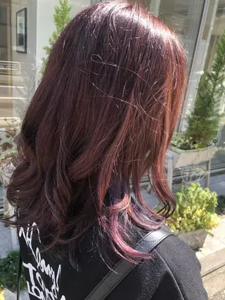 ミディアム カラー 🍀富久 永梨🧸のヘアスタイル