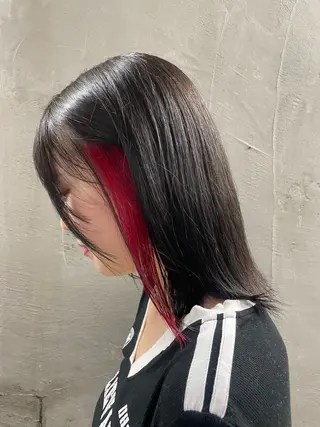 ミディアム カラー ブリーチ/レイヤー 💙ayame💙のヘアスタイル