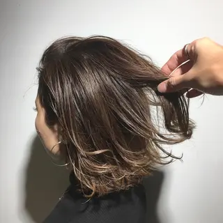 ミディアム カラー ショートカット パーマ石井のヘアスタイル